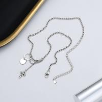 925 Sterling Silver Necklaces with 1.97inch extender chain Antique finish fashion jewelry & for woman nickel lead & cadmium free Length Approx 12.6 Inch Sold By PC
