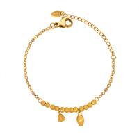 Fashion Jewelry Anklet, Acier titane, avec 1.97inch chaînes de rallonge, Placage, bijoux de mode & pour femme, doré, Longueur Environ 7.87 pouce, Vendu par PC