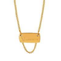 Titanium Steel Necklace, with 1.97inch extender chain, 18K gold plated, fashion jewelry & for woman, golden, 20x17mm, Length:Approx 16.93 Inch, Sold By PC
