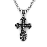 Titanstahl Halskette, Kreuz, poliert, Modeschmuck & verschiedene Stile für Wahl & für den Menschen, 65x35.90mm, Länge:60 cm, verkauft von PC