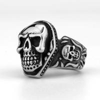 Titantium Steel fingerring, Titanium Stål, Skull, poleret, mode smykker & forskellig størrelse for valg & for mennesket, Solgt af PC