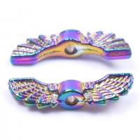 Zinc Alloy Jewelry Beads Wing Shape colorful plated DIY multi-colored nickel lead & cadmium free Sold By PC