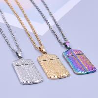 Stainless Steel Jewelry Necklace, 304 Stainless Steel, Vacuum Ion Plating, fashion jewelry & Unisex & different styles for choice, more colors for choice, 17x34mm, Length:Approx 50 cm, Sold By PC