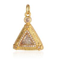 Cubic Zirconia Micro Pave Brass Pendant gold color plated DIY & micro pave cubic zirconia & enamel nickel lead & cadmium free Sold By PC