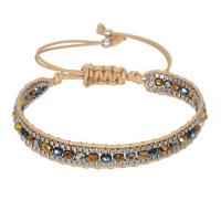 Fashion Create Wax Cord Bracelets with Seedbead & Crystal fashion jewelry & for woman Length Approx 14-25 cm Sold By PC