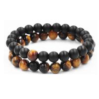 Natural Tiger Eye Bracelets 2 pieces & fashion jewelry & for couple Length Approx 19 cm Sold By PC