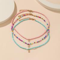 Seedbead Necklace with Zinc Alloy three pieces & fashion jewelry & for woman nickel lead & cadmium free Sold By Set