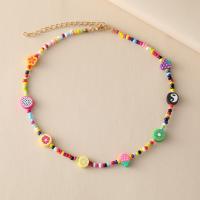 Zinc Alloy Jewelry Necklace with Seedbead & Plastic Pearl with 7.5CM extender chain fashion jewelry & for woman nickel lead & cadmium free Length Approx 36.5 cm Sold By PC