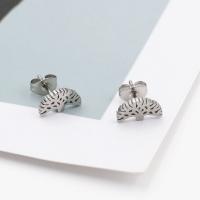 Stainless Steel Stud Earrings, 304 Stainless Steel, Tree, plated, fashion jewelry & for woman, nickel, lead & cadmium free, 10MM, Sold By Pair