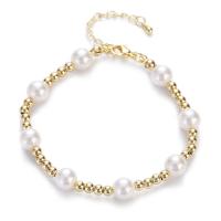 Mosazné šperky Set, Mosaz, s Plastové Pearl, skutečný pozlacené, různé velikosti pro výběr & pro ženy, zlato, Prodáno By PC