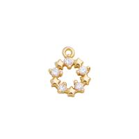 Cubic Zirconia Micro Pave Brass Pendant high quality plated DIY & micro pave cubic zirconia golden Sold By Lot
