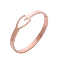 Stainless Steel Bangle, 304 Stainless Steel, Heart, plated, for woman, more colors for choice, Sold By PC