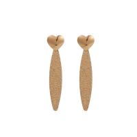 Tibetan Style Drop Earring, Heart, gold color plated, fashion jewelry & with letter pattern & for woman, 15x69mm, Sold By Pair