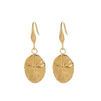 304 Stainless Steel Drop Earring, Oval, gold color plated, fashion jewelry & for woman, 12x30mm, Sold By Pair