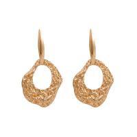 Zinklegierung Tropfen Ohrring, goldfarben plattiert, Modeschmuck & für Frau & hohl, 37x72mm, verkauft von Paar