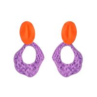 Zinc Alloy Drop Earring, Geometrisch Patroon, geschilderd, mode sieraden & voor vrouw & hol, 38x69mm, Verkocht door pair
