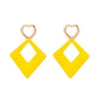 Tibetan Style Drop Earring, Geometrical Pattern, painted, fashion jewelry & for woman & hollow, more colors for choice, 52x75mm, Sold By Pair