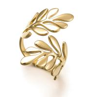304 rozsdamentes acél Mandzsetta Finger Ring, Levél növényen, divat ékszerek & állítható & a nő, több színt a választás, 18x30mm, Által értékesített PC