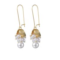 304 Edelstahl Tropfen Ohrring, mit Kunststoff Perlen, Traube, Modeschmuck & für Frau, keine, 65mm, verkauft von Paar