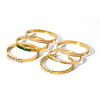 304 Stainless Steel Bangle 18K gold plated & micro pave cubic zirconia & for woman Inner Approx 60mm Sold By PC