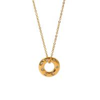 304 Stainless Steel Necklace, with Shell, with 2inch extender chain, 18K gold plated, different styles for choice & for woman & with rhinestone, Length:Approx 15.7 Inch, Sold By PC