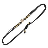 cordon de polyester bracelet, avec verre & alliage de zinc, étoile, Style bohème & unisexe, plus de couleurs à choisir, Longueur Environ 6-11 pouce, Vendu par PC