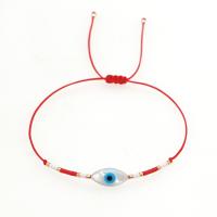 Glass Seed Beads Bracelet with Polyester Cord Evil Eye folk style & for woman Length Approx 11 Inch Sold By PC