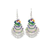 Tibetan Style Drop Earring, plated, folk style & different styles for choice & for woman, Sold By Pair