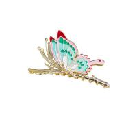 Tibetan Style Alligator Hair Clip, Butterfly, gold color plated, different styles for choice & for woman & enamel, 104x67mm, Sold By PC