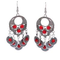 Zinc Alloy Drop Earrings with turquoise antique silver color plated Bohemian style & for woman Sold By Pair