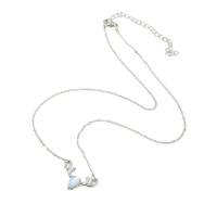 aleación de zinc collar, con Perlas plásticas, chapado, diferentes estilos para la opción & para mujer & con diamantes de imitación, longitud:aproximado 20 Inch, Vendido por UD