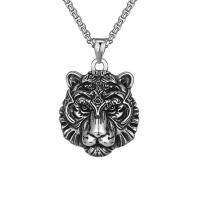 304 Stainless Steel Necklace, Tiger, fashion jewelry & for man, original color, Length:Approx 23.6 Inch, Sold By PC