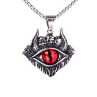 Titanium Steel Necklace with Acrylic Evil Eye fashion jewelry & Unisex Length Approx 23.6 Inch Sold By PC
