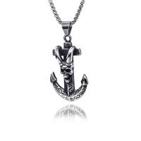 304 Stainless Steel Necklace Anchor fashion jewelry & for man original color Length Approx 23.6 Inch Sold By PC