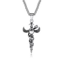 304 Stainless Steel Necklace, Angel Wing, fashion jewelry & for man & with rhinestone, more colors for choice, Length:Approx 23.6 Inch, Sold By PC