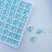 3D L'art des ongles Décoration, verre, coeur, DIY, plus de couleurs à choisir, 8x9mm, 50PC/sac, Vendu par sac