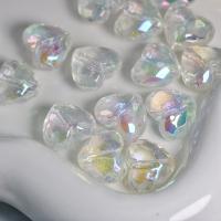 Perles acryliques transparentes, Acrylique, coeur, DIY, transparent, 19.50x16.50x11.20mm, Environ 100PC/sac, Vendu par sac