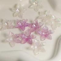Acrylique calotte de perle, fleur, DIY & lumineux, 28.70x6mm, Environ 100PC/sac, Vendu par sac