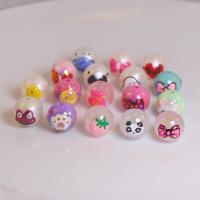 Plated Acrylic Beads, Round, hand drawing, DIY & different designs for choice, more colors for choice, 16mm, Approx 100PCs/Bag, Sold By Bag