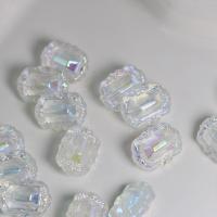 Belagte akryl perler, du kan DIY, klar, 14x18mm, Ca. 100pc'er/Bag, Solgt af Bag