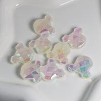 acrilico perla, Orso, DIY & luminoso, colori misti, 25.90x23x8mm, Appross. 100PC/borsa, Venduto da borsa