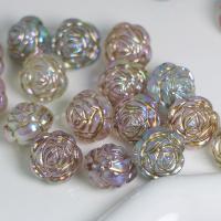 Plated Acrylic Beads, Rose, DIY, mixed colors, 16.50x14.60mm, Approx 100PCs/Bag, Sold By Bag