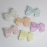Acrylic Key Chain Findings, Bowknot, DIY, mixed colors, 35x26mm, Approx 100PCs/Bag, Sold By Bag