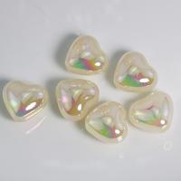 acrilico perla, Cuore, DIY & luminoso, 19x21mm, Appross. 100PC/borsa, Venduto da borsa