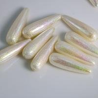 Plated Acrylic Beads, Teardrop, DIY, beige, 9x29mm, Approx 100PCs/Bag, Sold By Bag