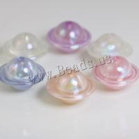 Plated Acrylic Beads, Saucer, DIY & luminated, more colors for choice, 22.40x15.60mm, Approx 100PCs/Bag, Sold By Bag