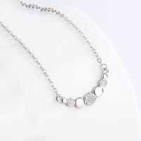 Cubic Zircon Micro Pave 925 Sterling Silver Necklace, with 1.18inch extender chain, fashion jewelry & micro pave cubic zirconia & for woman, nickel, lead & cadmium free, 20x6mm, Length:Approx 16.54 Inch, Sold By PC