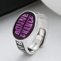 Sterling Silver Nakit Finger Ring, 925 Sterling Silver, modni nakit & za žene & epoksi naljepnica, više boja za izbor, nikal, olovo i kadmij besplatno, 12mm, Prodano By PC