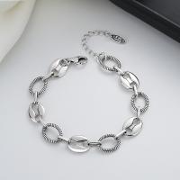 925 Sterling Silver Bangle Bracelet, with 1.18inch extender chain, Antique finish, fashion jewelry & for woman, nickel, lead & cadmium free, Length:Approx 6.7 Inch, Sold By PC