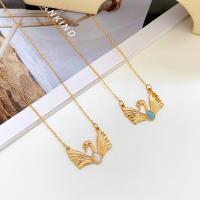 Tibetan Style Jewelry Necklace, with 1.97inch extender chain, Swan, plated, fashion jewelry & for woman & enamel, more colors for choice, nickel, lead & cadmium free, Length:Approx 20.47 Inch, Sold By PC
